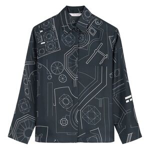 MaxMara Silk Dark Geometric Blouse